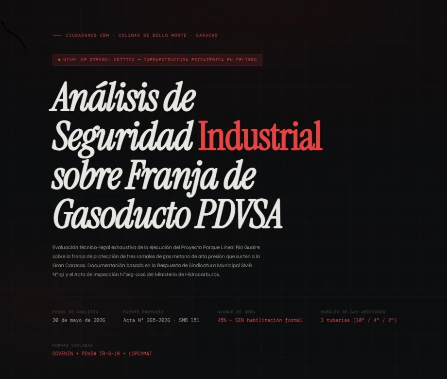 Análisis de Seguridad Industrial sobre Franja de Gasoducto PDVSA